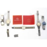 Five contemporary wrist watches, of assorted styles and designs,