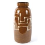 A large West German brown glazed pottery vase, model number 553-38,