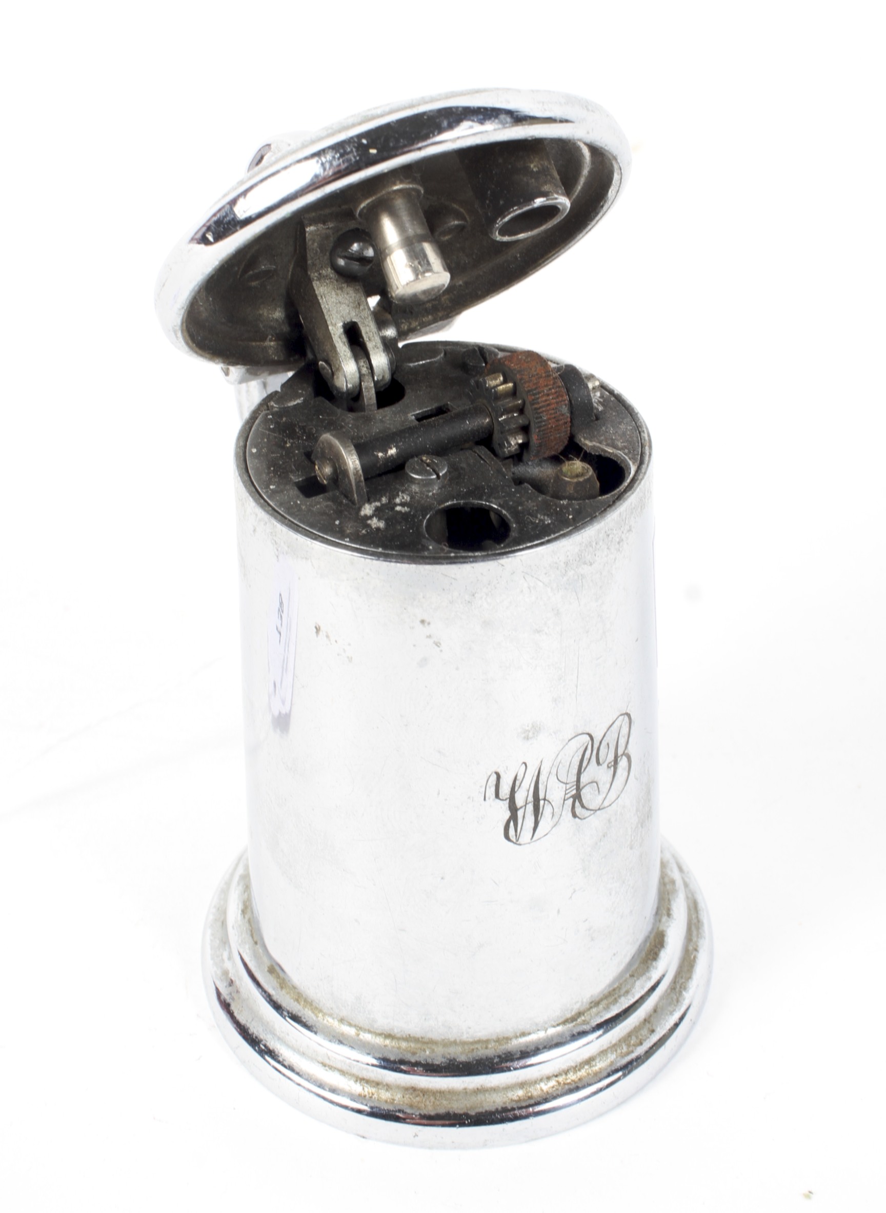 A Dunhill tankard shaped table lighter, engraved with entwined monogram WAB, - Image 2 of 2