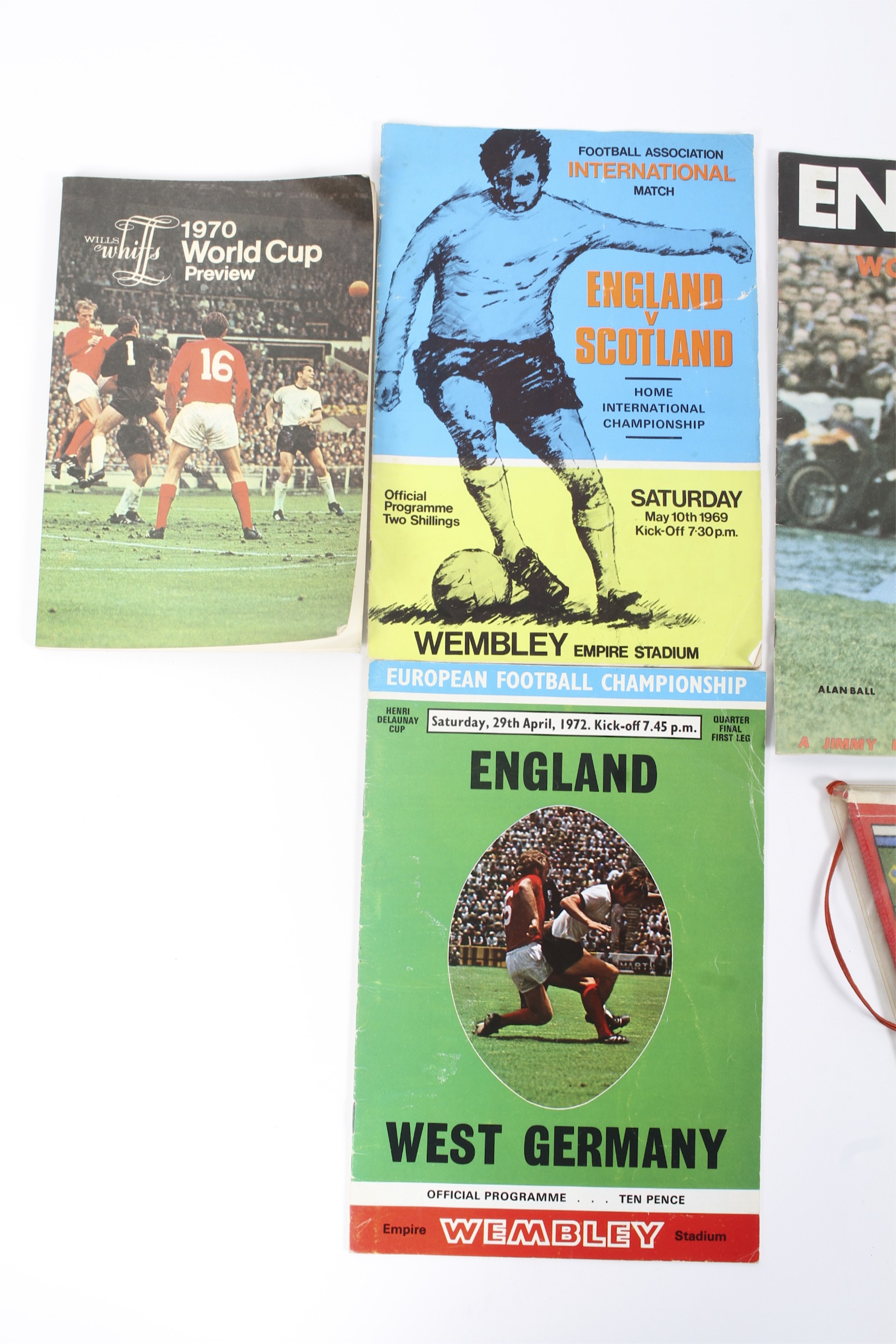 A collection of England football programmes and related ephemera, dating from 1963-72, - Image 4 of 4