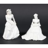 Two limited edition Coalport ceramic figures 'Lambourne Ladies', one being Caroline,