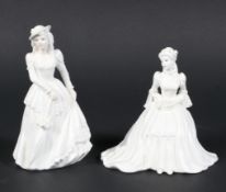 Two limited edition Coalport ceramic figures 'Lambourne Ladies', one being Caroline,