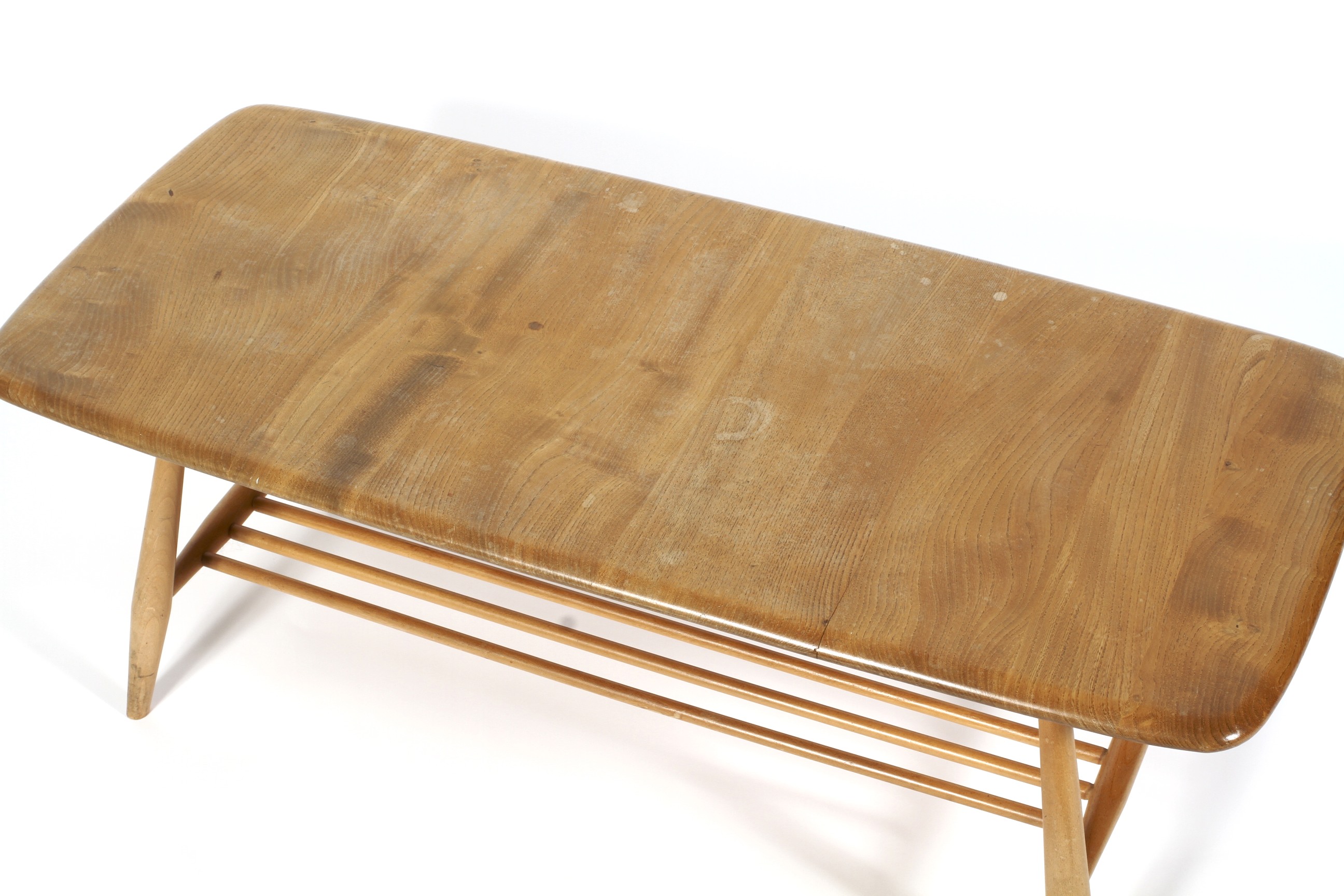 An Ercol blonde elm coffee table, with spindle rack undertier, - Image 2 of 2