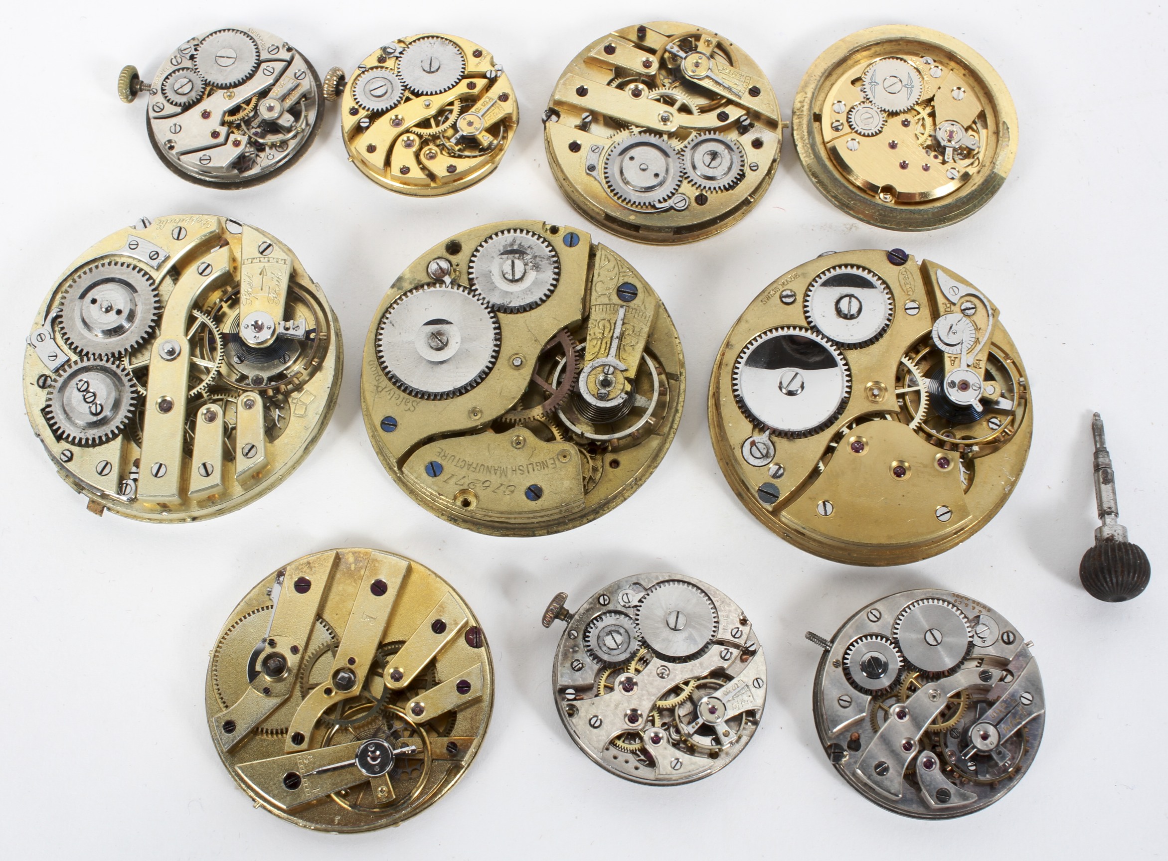 Ten pocket watch movements, of assorted sizes and designs, - Image 2 of 2