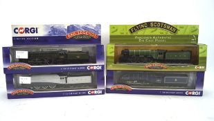 Two boxed Corgi Rail legends locomotive and tender including The Flying Scotsman,