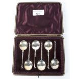 A set of six Victorian silver spoons, hallmarked Birmingham 1891 by Stokes & Ireland,