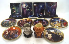 A collection of Star Trek ceramics, including: six plates from The Hamilton Collection,