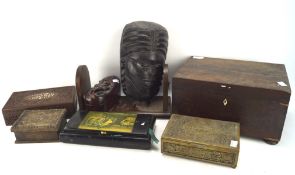A quantity of boxes, of assorted sizes and designs including a carved wooden example,