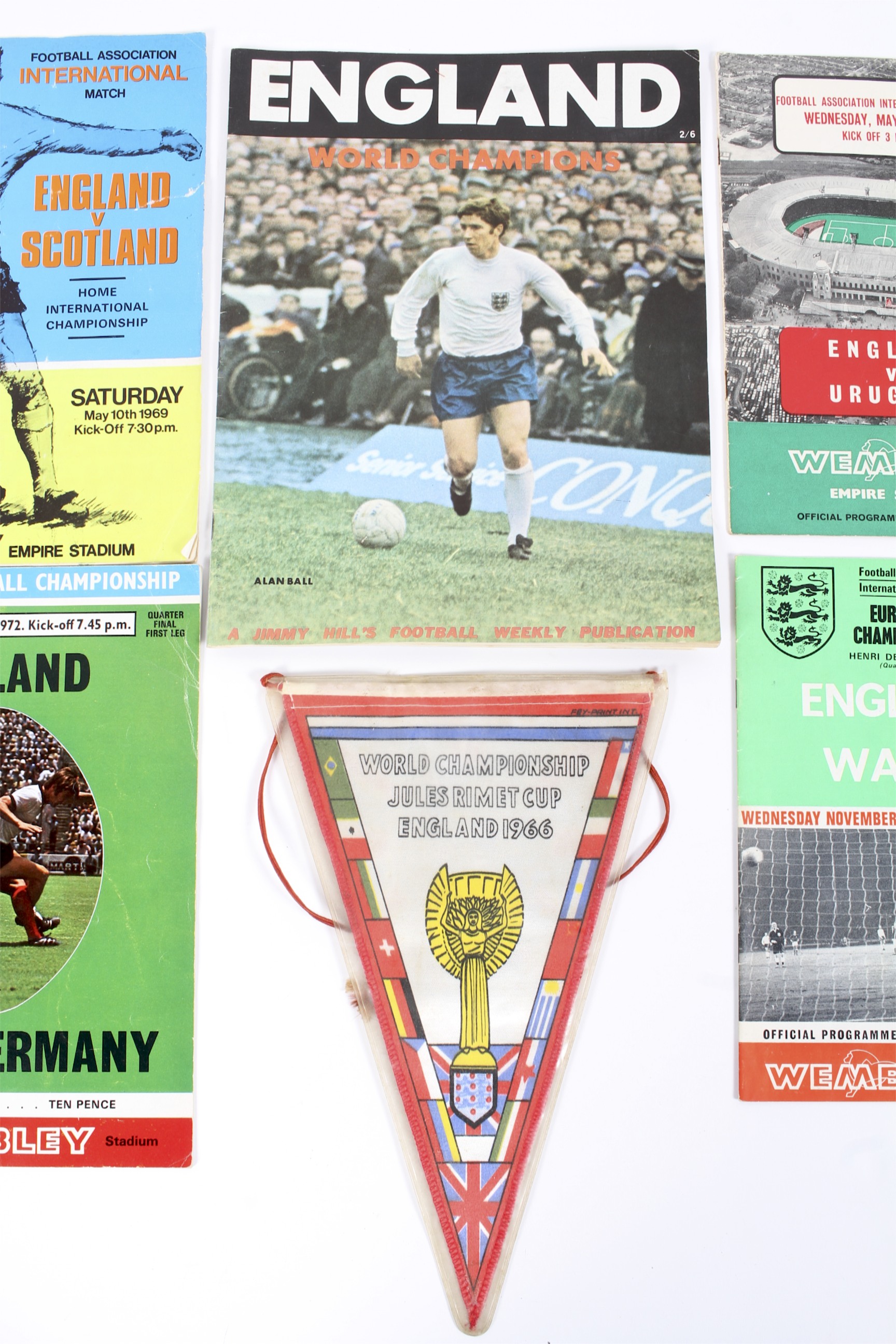 A collection of England football programmes and related ephemera, dating from 1963-72, - Image 3 of 4