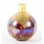 A Siddy Langley Art Glass vase, etched signature and 2004 marks to base, of globular form,