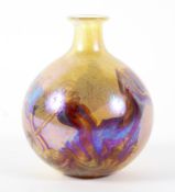 A Siddy Langley Art Glass vase, etched signature and 2004 marks to base, of globular form,