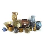 A collection of 20th century Studio pottery of various sizes and designs,