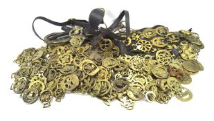 A large collection of assorted leather mounted and loose horse brasses