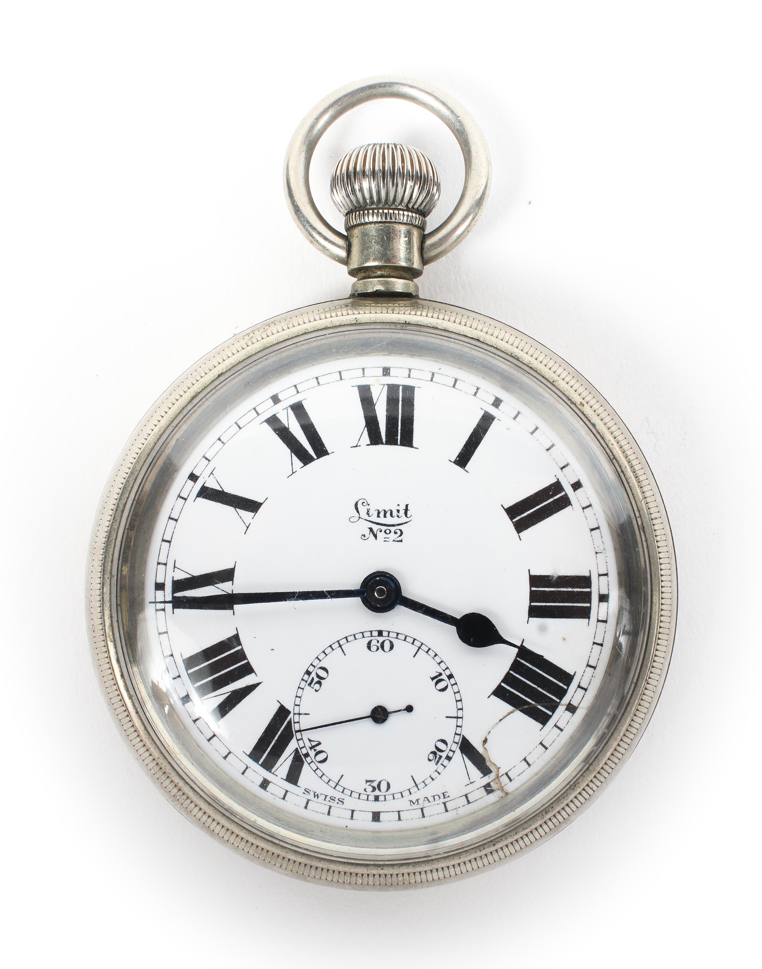 A LNER Railway pocket watch of early post grouping design. Enamel face signed Limit No2 Swiss Made. - Image 3 of 5