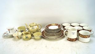 A selection of tea services, comprising an Elizabethan patterned six setting tea service,