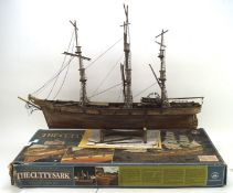 A scratchbuilt wooden boat depicting the Cutty Sark, by Constructo, with original box,