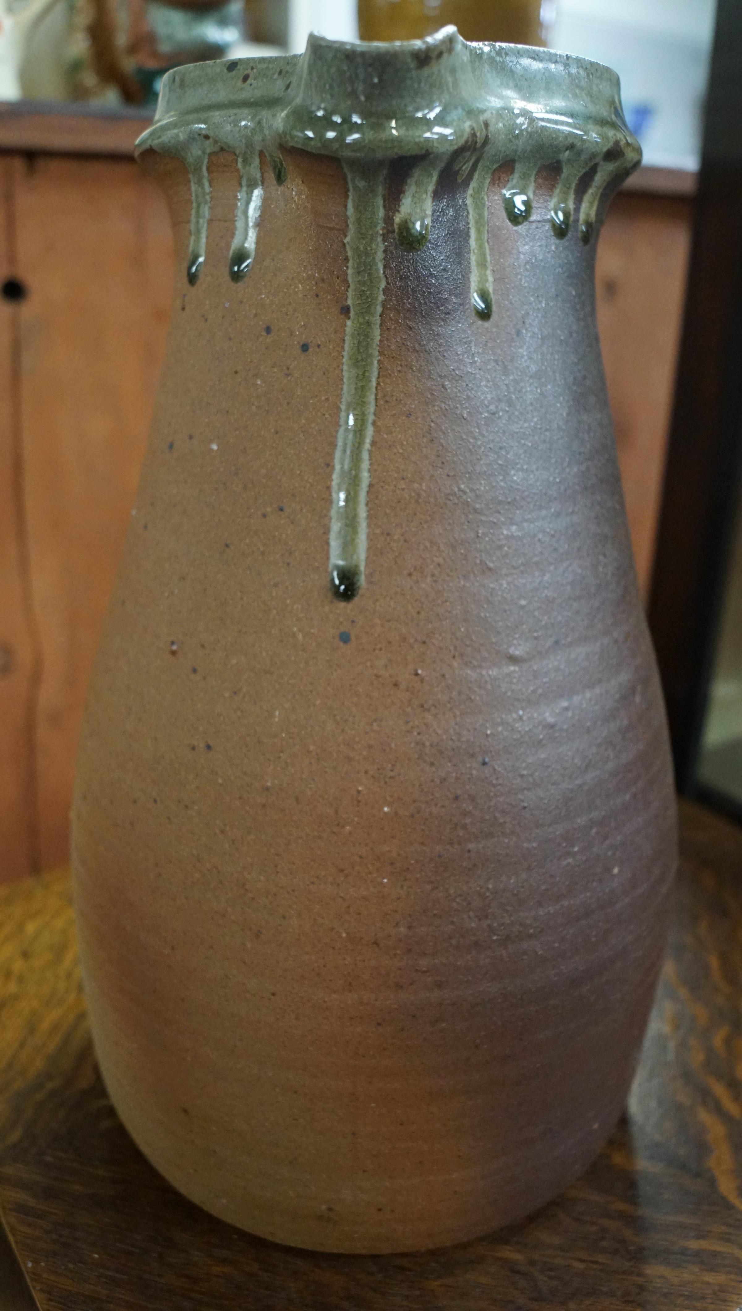 A large Studio Pottery pitcher, impressed B mark to base, - Image 8 of 11