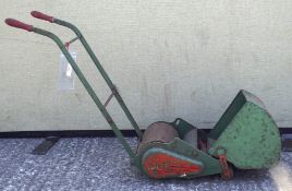 An early 20th century the Webb miniature childrens lawnmower, green painted,