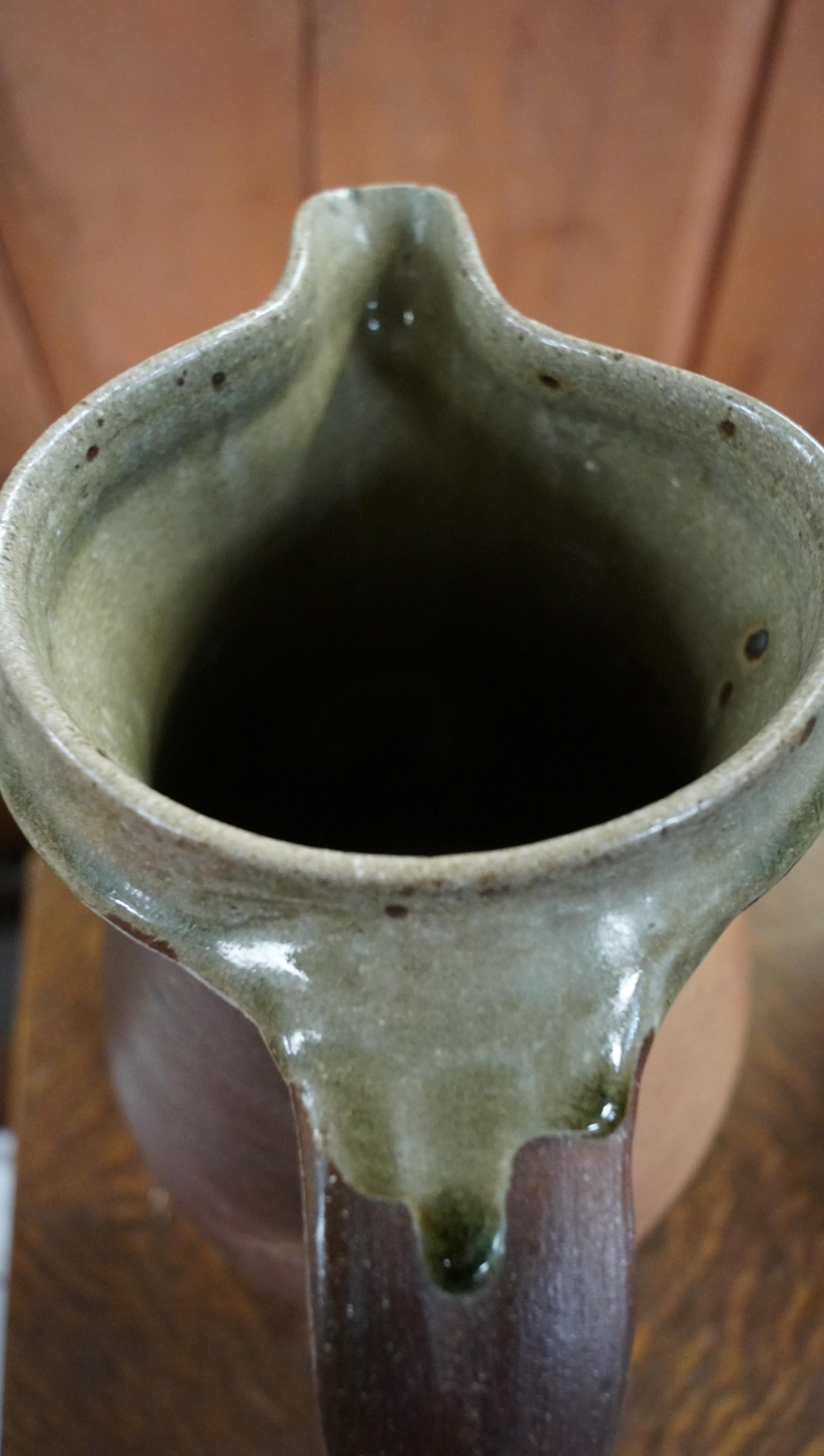 A large Studio Pottery pitcher, impressed B mark to base, - Image 10 of 11