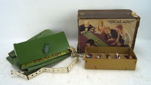 An Escalada game, with box of cold painted lead racing horses,