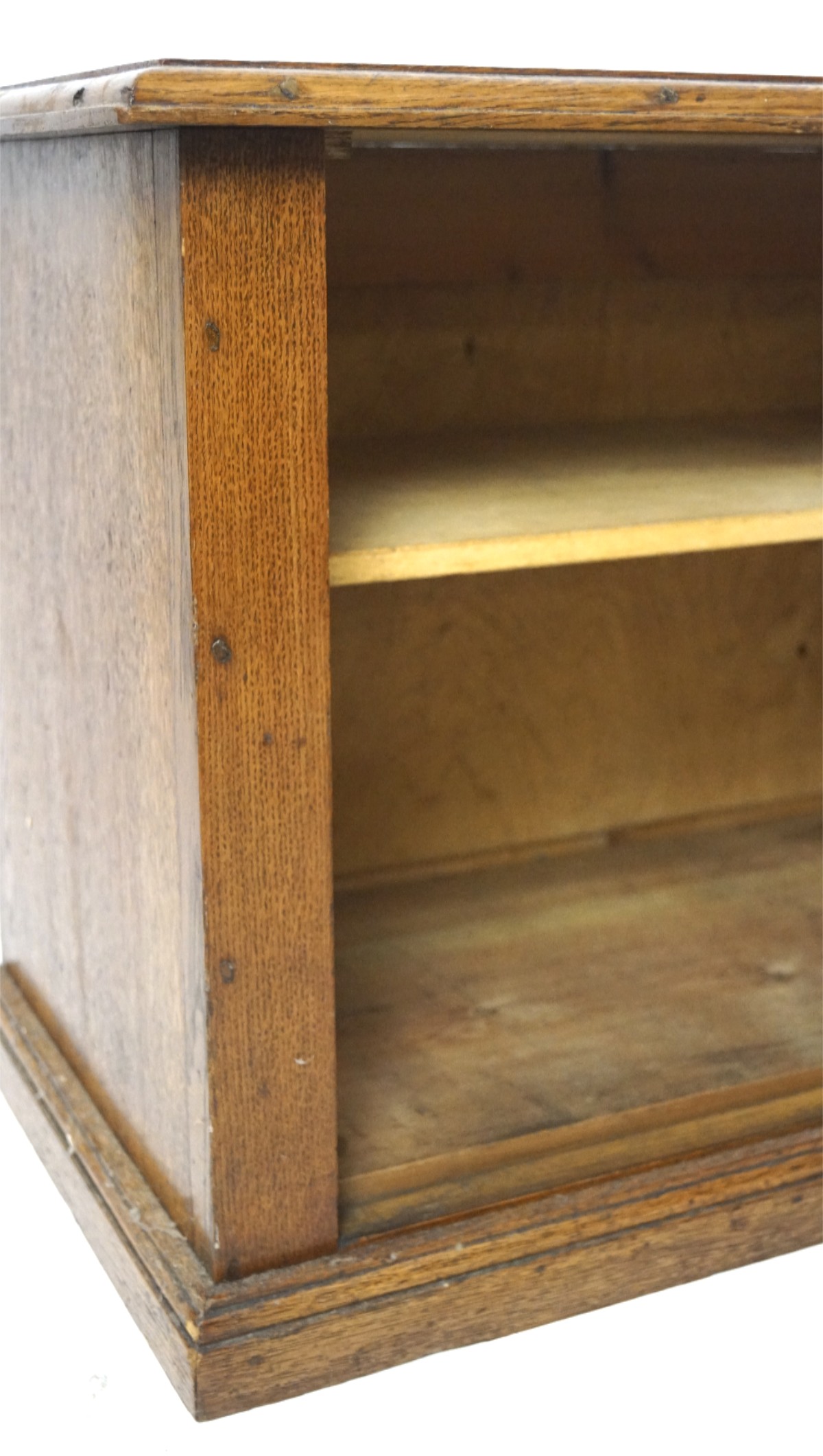 A 20th century small oak cabinet, of rectangular form with a bevelled panel to the door, - Image 2 of 2