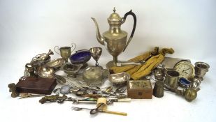 An assortment of silver plate, including boxes, trophies,