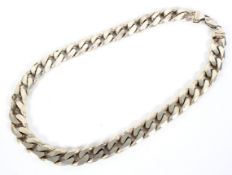 A large curb link silver necklace, total weight 227.