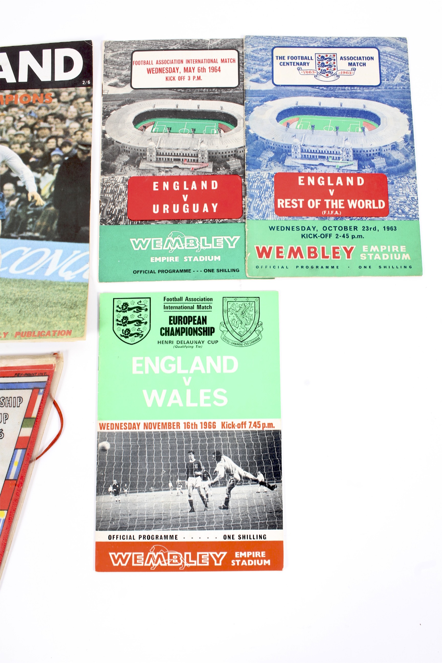 A collection of England football programmes and related ephemera, dating from 1963-72, - Image 2 of 4