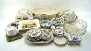 A collection of assorted glassware, ceramics and stone,