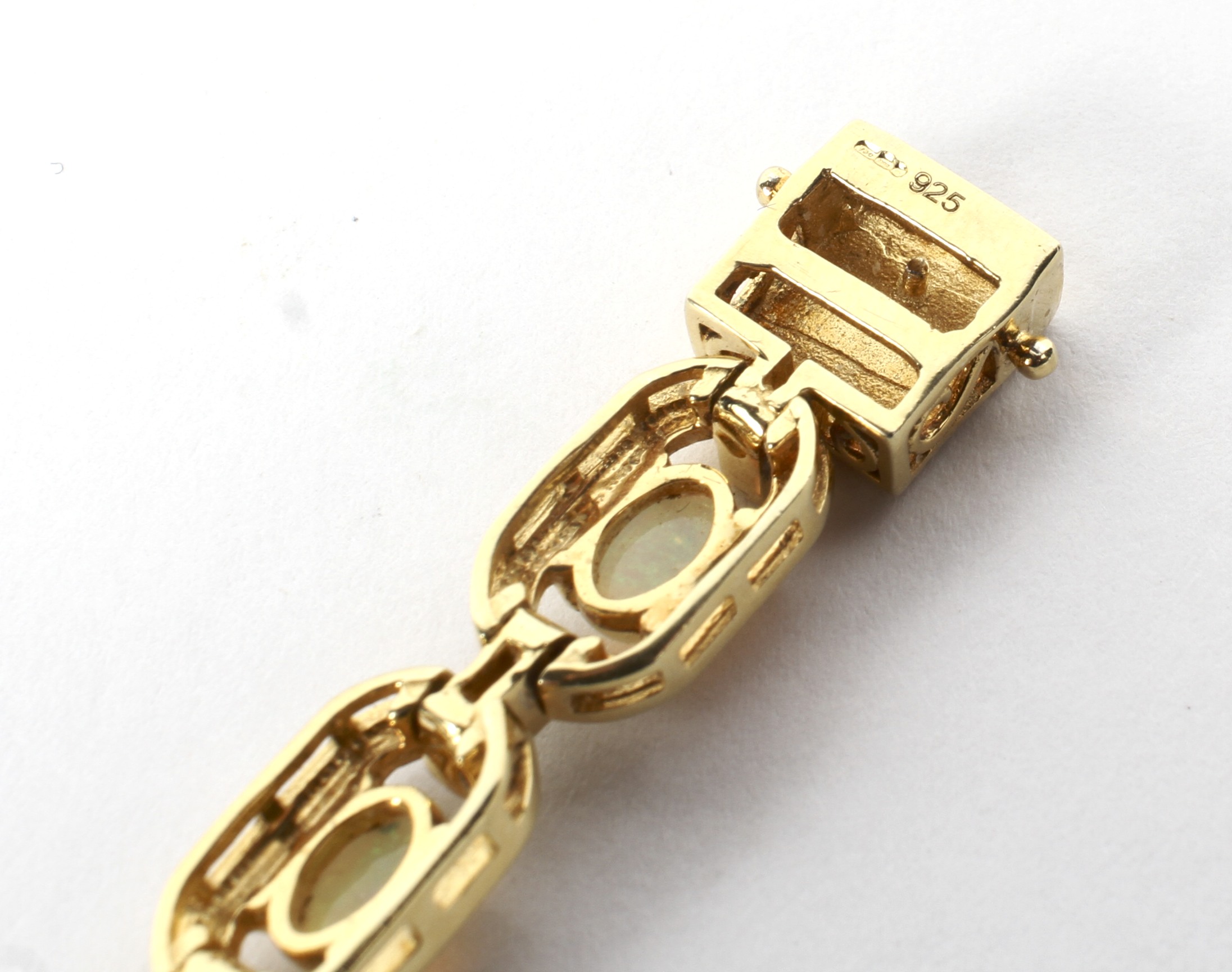 A silver gilt tennis style bracelet, - Image 2 of 2