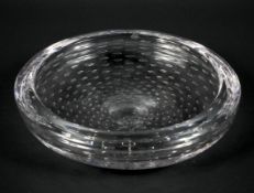 A 20th century Whitefriars controlled bubbles bowl, of circular form,