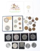 An assortment of mixed coinage, including: 1977 Silver Jubilee Crown, 1981 Royal Wedding Crown,