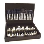 A large H Perovetz silver-plated 8 setting canteen of cutlery,
