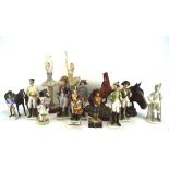 A selection of Continental ceramic figures, circa 1900 and later, printed and impressed marks,