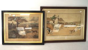 Two hunting prints, one by Cecil Aldin 'The Harefield Harriers, The Big Fence', L81.5cm x H61.