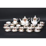 A Royal Albert Old Country Roses pattern part tea and coffee service,
