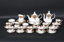 A Royal Albert Old Country Roses pattern part tea and coffee service,