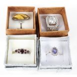 Four boxed ladies 925 silver dress rings, combined weight 23.