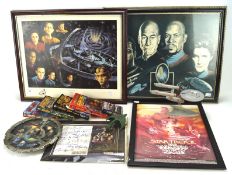 An assortment of Star Trek memorabilia, including: a signed Deep Space Nine photograph,
