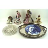 An assortment of ceramics and metalware,