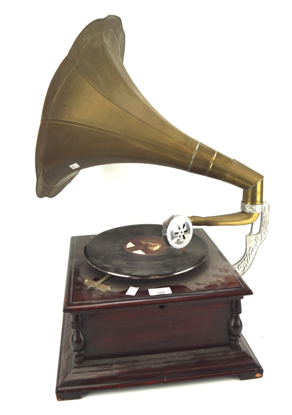 A 20th century gramophone with original horn,