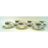 A set of six Coalport cups and saucers,