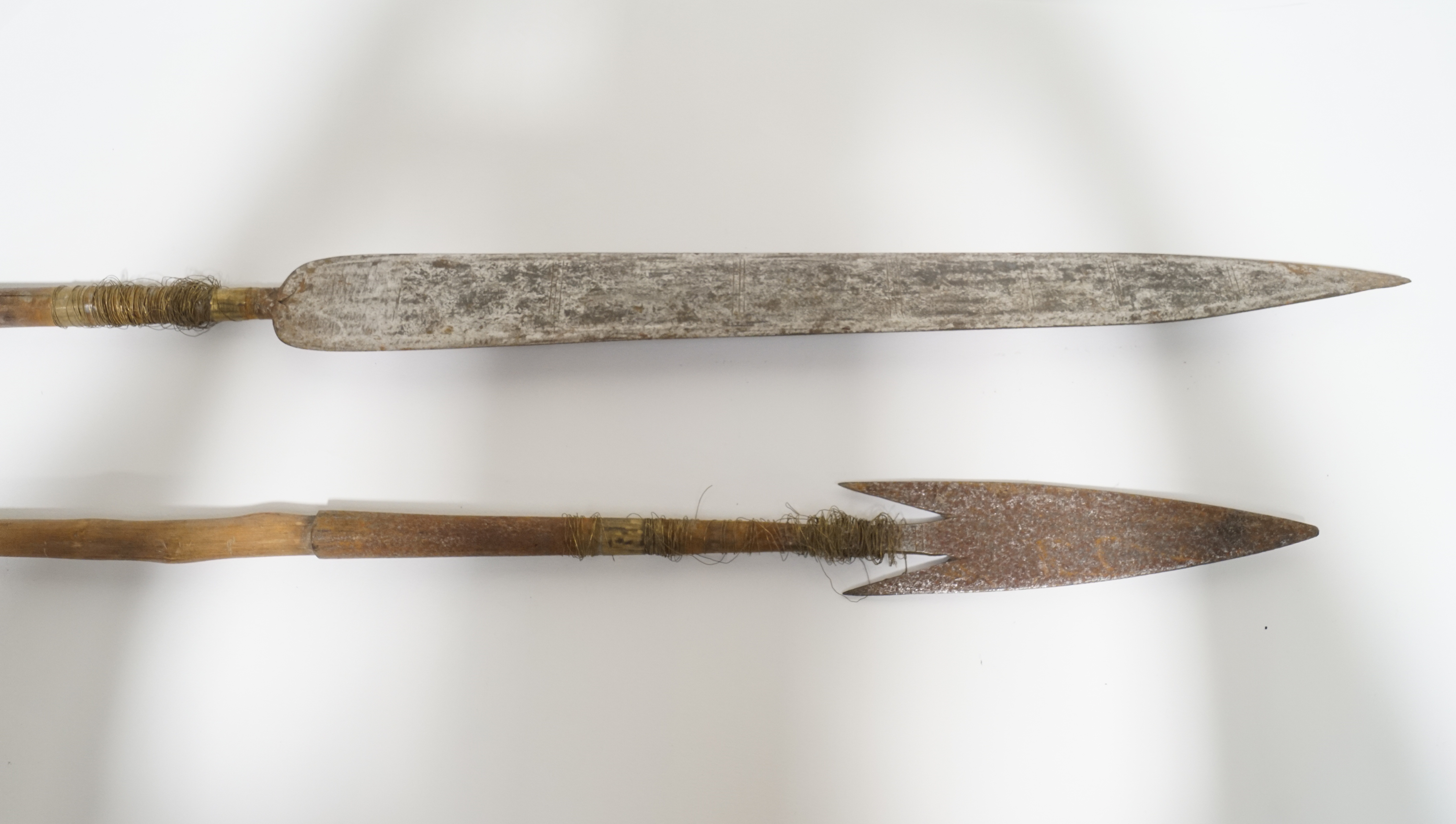 A selection of wooden handled spears and a re-enactment sword, max. - Image 10 of 10