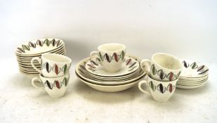 An assortment of ceramics including a mid-century Kathie Winkle Hyde Park pattern ironstone part