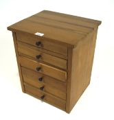 A vintage six drawer pine specimen collectors cabinet,