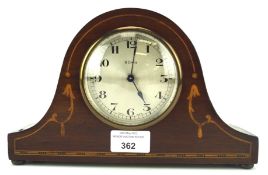 A Swiss Fontainemelon mantle clock, the silvered dial with Arabic numerals, platform escapement,