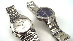 Two Ingersoll wristwatches, including a Reverso, both with stainless steel cases,