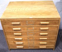 A six drawer plan chest of six drawers, of small proportions,