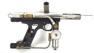 An Air America unireg paintball gun, with AGD carbon fiber grip,