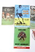 A collection of England football programmes and related ephemera, dating from 1963-72,